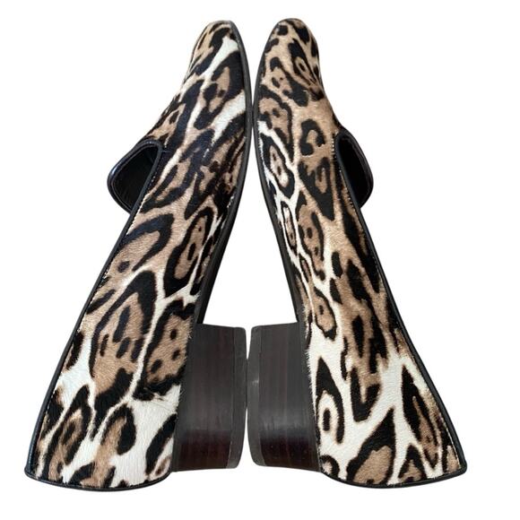 Stuart Weitzman Pony Hair Leather Leopard Animal Print Loafers size 7.5 - Picture 8 of 11